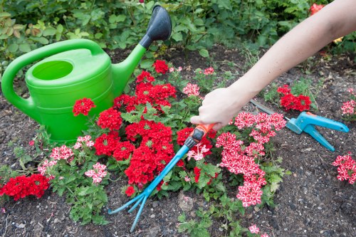 Upminster garden landscaping with patios, borders, and outdoor features
